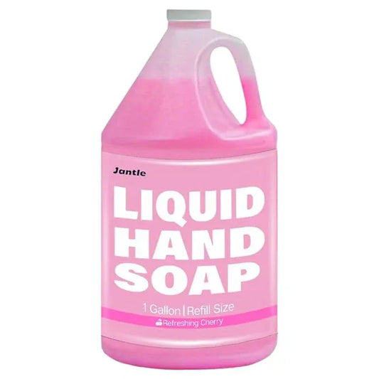 Jantle Hand Soap Gallon Refill, Cleansing Liquid Soap, Soothing Pink Lotion Soap Refill, Bulk Hand Soap Refill - Gentle on Skin, Cherry Scent - 1 Gallon per Bottle - 4 Pack - ModernBath