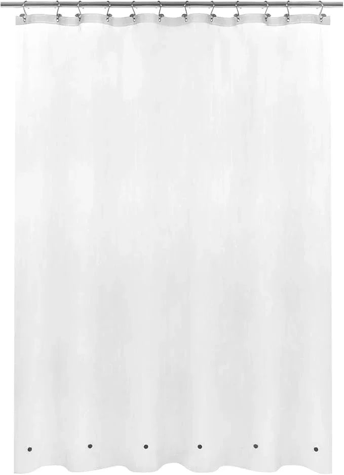 Mrs Awesome Short Shower Curtain Liner with 6 Magnets 72 x 66 inch Frosted Thick PEVA Waterproof Plastic Shower Curtain 72x66, Frost - ModernBath