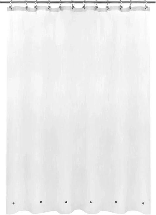 Mrs Awesome Short Shower Curtain Liner with 6 Magnets 72 x 66 inch Frosted Thick PEVA Waterproof Plastic Shower Curtain 72x66, Frost - ModernBath