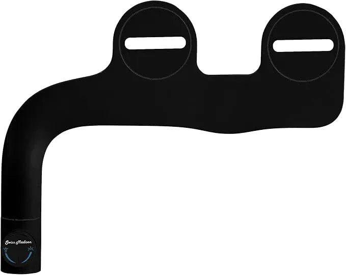Swiss Madison Aqua Non-Electric Bidet Toilet Attachment in Matte Black with Black Knob - ModernBath