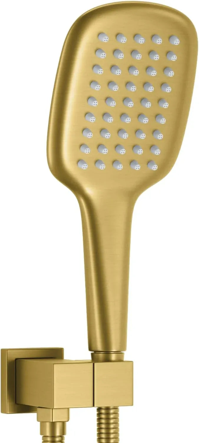 HONGTONGSOWER Brushed Gold Shower Head Sprayer with 59 Inch Hose And Bracket Wall Mount Handheld Showerheads SUS304 Stainless Steel Handheld Shower Wand Single Function Shower Set - ModernBath