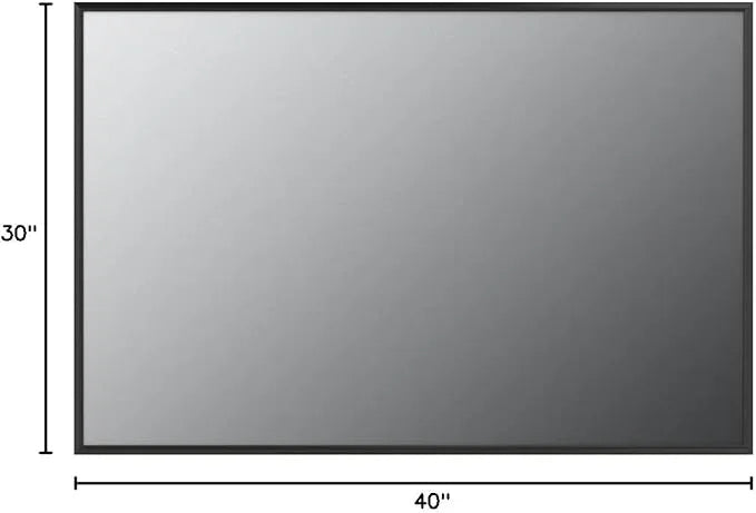 LOAAO 40"X30" Black Rectangle Bathroom Mirror Wall, Matte Black Aluminum Alloy Frame, Tempered Glass, Hangs Vertically or Horizontally, Easy to Install - ModernBath