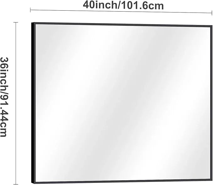 DESBING Black Bathroom Mirror for Wall, 36x40 Inch Rectangle Mirrors with Metal Frame, Modern Vanity Wall Mirror Decor for Entryway Hangs, Bathroom Living Room Horizontal or Vertical - ModernBath