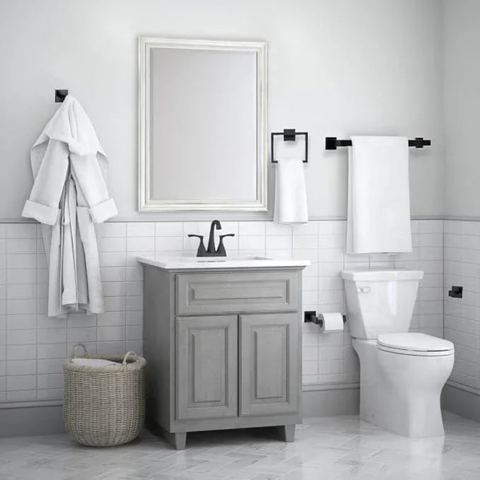 5-Pieces Matte Black Bathroom Hardware Accessories Set, SUS304 Stainless Steel Bath Towel Bar Set, Towel Racks for Bathroom Wall Mounted. - ModernBath