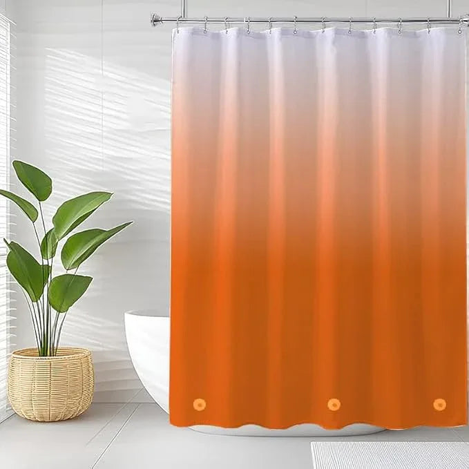 TIKABC Shower Curtain Liner, 4G PEVA Shower Liner, Plastic Waterproof Shower Curtains, with Grommet Holes and 3 Magnetic Weights(Gradient Orange) - ModernBath