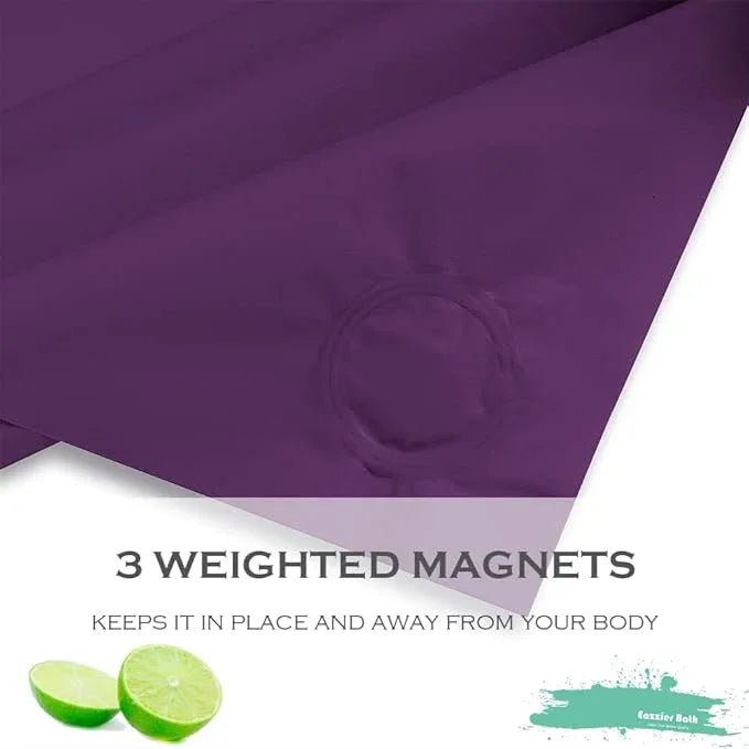 Eazzier Bath Purple Plastic Shower Curtain Or Liner, 72x72 Inch Lightweight Purple Cuctus Plastic Bathroom Shower Showroom Inner Curtain with Rustproof Metal Grommet Holes and Weighted Magnets - ModernBath