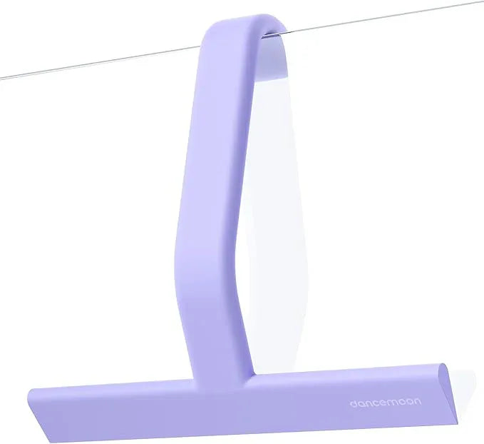 dancemoon JustHang Shower Squeegee for Glass Doors, All-one-Piece Silicone with Built-in Hook Design for Easy Hanging and Cleaning, 10 Inch Purple - ModernBath