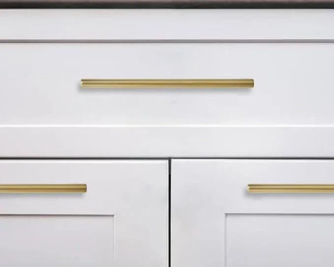 khtumeware 3-1/2 Inch Hole Center 10-Pack,Brushed Brass Heavy Duty Soild Cabinet Pulls,Kitchen Drawer Handle, Hardware for Bathroom, Drawer, Cabinet, Door Cabinet - ModernBath