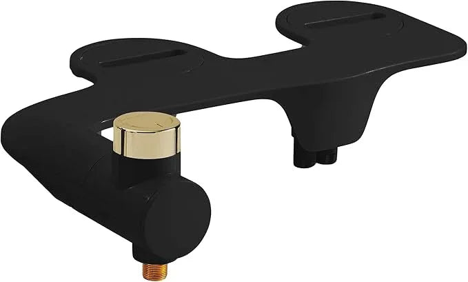 Swiss Madison Aqua Non-Electric Bidet Toilet Attachment in Glossy Black with Polished Gold Hardware - ModernBath