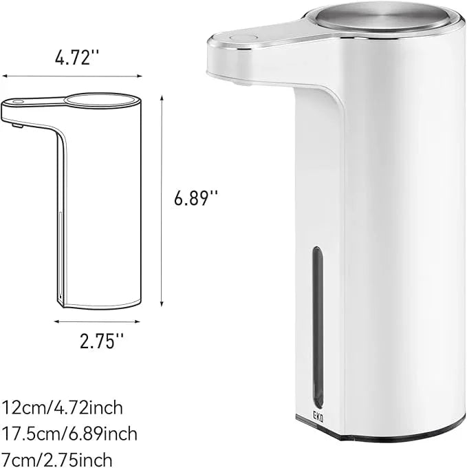 EKO Aroma Touchless Automatic Soap Dispenser for Bathroom and Kitchen, Liquid Hand Soap Dispenser, Water-Resistant and Rechargeable, 9 fl oz (White) - ModernBath