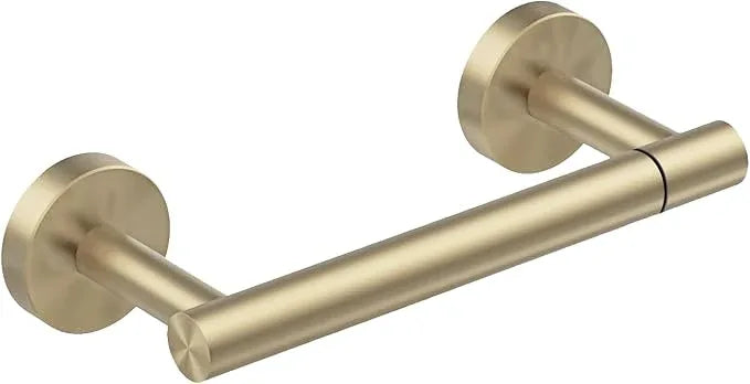 BWE Brushed Gold Toilet Paper Holder Wall Mounted Double Post Pivoting Toilet Tissue Holders SUS 304 Stainless Steel Toilet Roll Holder for Bathroom Kitchen and RV Washroom - ModernBath