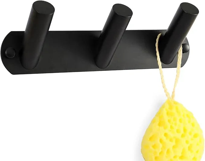 NINETREX Coat Rack Wall Mounted, Black Metal Coat Rack with 3 Coat Hooks Heavy Duty Coat Hanger Hooks Bag Hat Towel Rack for Entryway, Bathroom, Bedroom, Kitchen, and Hallway(Black,Round) - ModernBath