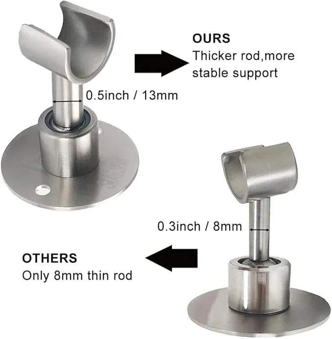 Shower Head Holder Wall Mount,Stainless Steel Handheld Shower Head Holder,Adjustable Shower Spray Holder Metal Shower Head Bracket,Brushed Finish - ModernBath