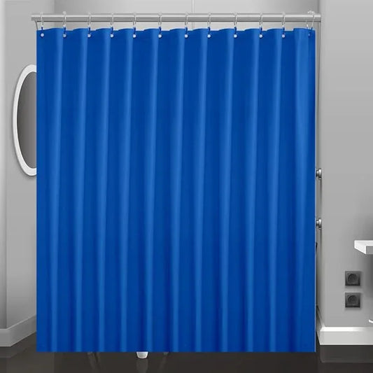 Eazzier Bath Royal Blue Plastic Shower Curtain Or Liner, 72x72 Inch Lightweight Blue Lolite Plastic Bathroom Shower Showroom Inner Curtain with Rustproof Metal Grommet Holes and Weighted Magnets - ModernBath