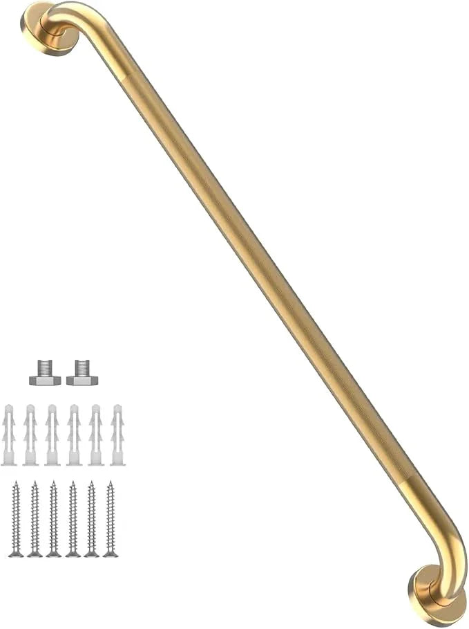 36 Inch Anti Slip Shower Grab Gold, Munzong Bathroom Grab Bar, Knurled Bathroom Balance Bar,Safety Hand Rail Support Handicap Elderly Injury Senior Assist Bath Handle - ModernBath