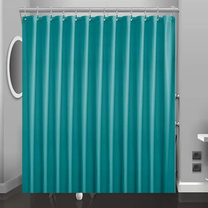 Eazzier Bath Teal Plastic Shower Curtain Or Liner, 72x72 Inch Lightweight Blue Green Coral Plastic Bathroom Shower Showroom Inner Curtain with Rustproof Metal Grommet Holes and Weighted Magnets - ModernBath
