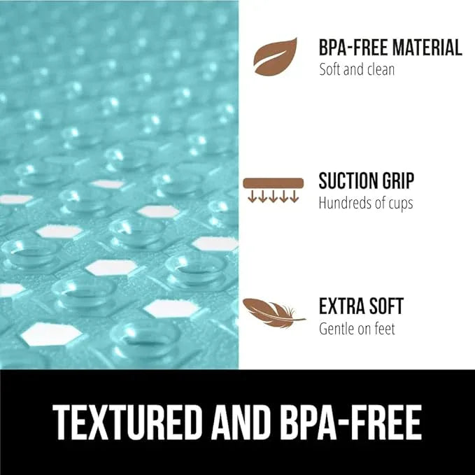GORILLA GRIP Patented Square Shower Stall Mat, Small Bathtub Floor Mats for Stand Up Showers, Suction Cups and Drainage Holes, Machine Wash, Soft on Feet, Bathroom Accessories 21x21 Inch, Turquoise - ModernBath
