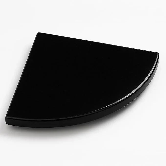 9 Inch Super Black Engineered Marble Corner Shower Shelf Bathroom Caddy, Wall Mounted Shower Shelf, Classic Flatback Design (1) - ModernBath