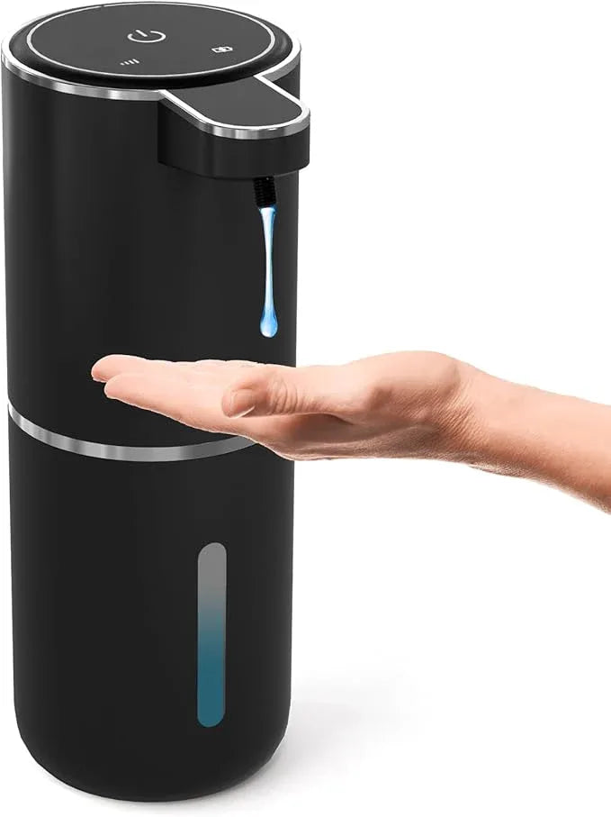 MTYGK Automatic Soap Dispenser Touchless,Liquid Hand Soap Dispenser 12.8oz USB 4levels Adjustable Dispenser Electric Wall Mounted Smart for Bathroom and Kitchen Dish Soap，Easy for Toddlers(Black) - ModernBath