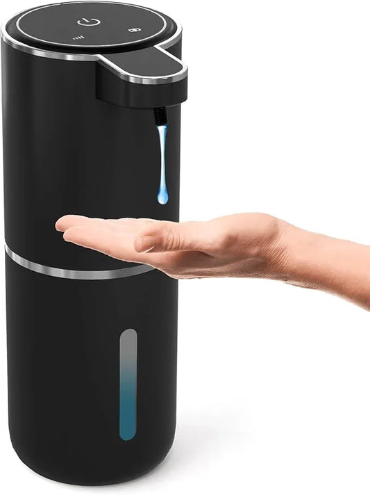 MTYGK Automatic Soap Dispenser Touchless,Liquid Hand Soap Dispenser 12.8oz USB 4levels Adjustable Dispenser Electric Wall Mounted Smart for Bathroom and Kitchen Dish Soap，Easy for Toddlers(Black) - ModernBath