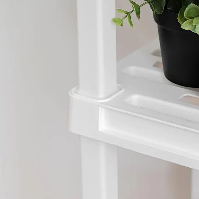 IRIS USA 3-Shelf Light Duty Plastic Storage Shelves, 150lb Capacity, 33" H x 24" W x 12" D, Medium Modular Shelving Unit Storage Organizer for Bathroom, Laundry, Garage & Home, Storage Rack - White - ModernBath