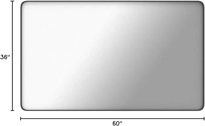 LOAAO Black Metal Framed Bathroom Mirror for Wall, Large 60X36 Inch Rounded Rectangle Mirror, Matte Black Bathroom Vanity Mirror Farmhouse, Anti-Rust, Tempered Glass, Hangs Horizontally or Vertically - ModernBath