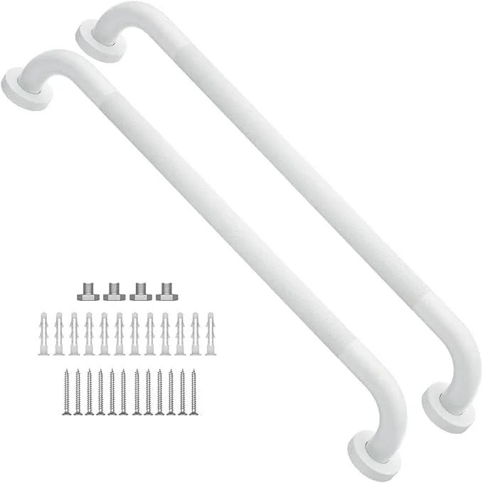 2 Pack 24 Inch Anti Slip Shower Grab Bar Oil Rubbed White 1.25" Diameter,Munzong Bathroom Grab Bar, Knurled Bathroom Balance Bar,Safety Hand Rail Support Handicap Elderly Senior Assist Bath Handle - ModernBath