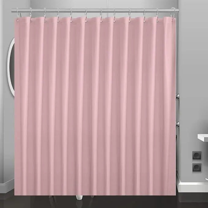 Eazzier Bath Baby Pink Plastic Shower Curtain Or Liner, 72x72 Inch Lightweight Light Pink Plastic Bathroom Shower Showroom Inner Curtain with Rustproof Metal Grommet Holes and Weighted Magnets - ModernBath