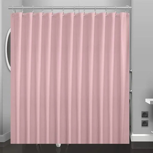 Eazzier Bath Baby Pink Plastic Shower Curtain Or Liner, 72x72 Inch Lightweight Light Pink Plastic Bathroom Shower Showroom Inner Curtain with Rustproof Metal Grommet Holes and Weighted Magnets - ModernBath
