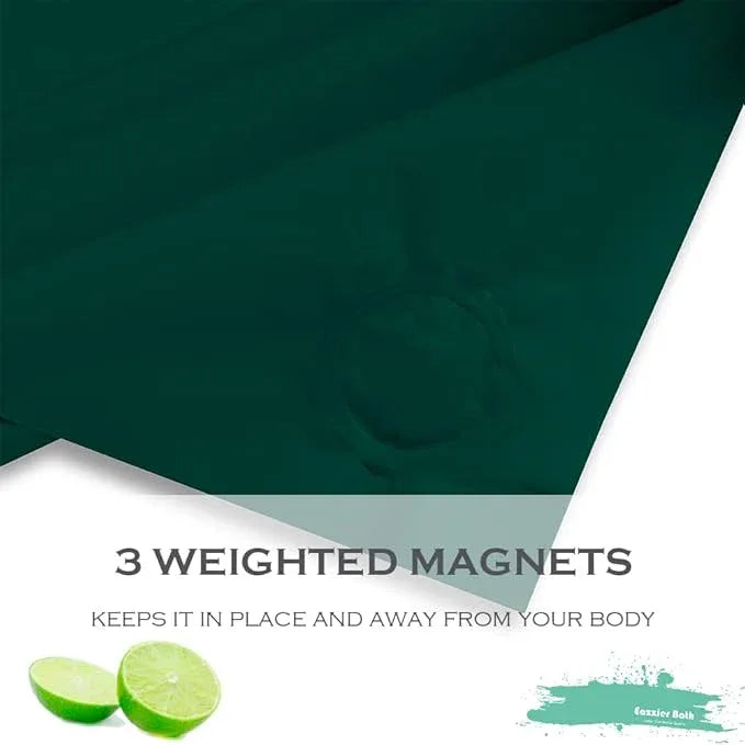 Eazzier Bath Dark Green Plastic Shower Curtain Or Liner, 72x72 Inch Lightweight Plastic Bathroom Shower Showroom Inner Curtain with Rustproof Metal Grommet Holes and Weighted Magnets - ModernBath