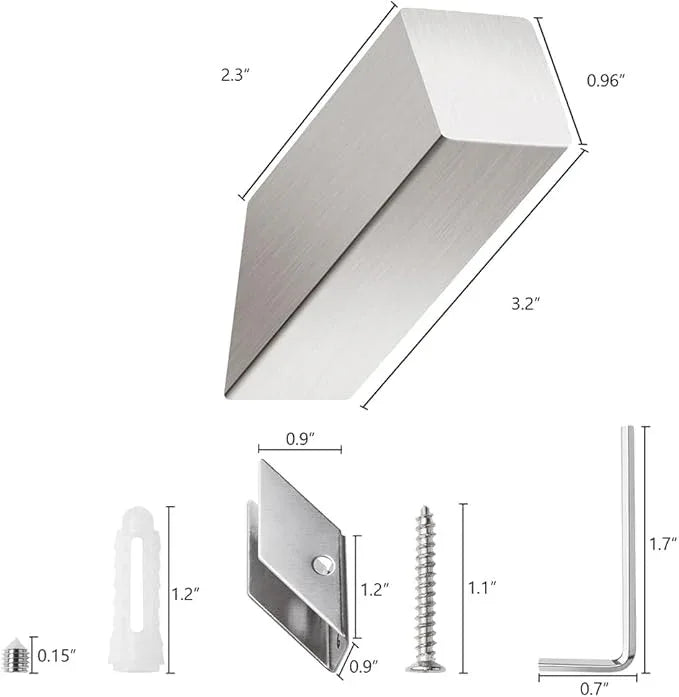 NINETREX Towel Hooks Brushed Nickel Stainless Steel Heavy Duty Modern Wall Hooks Silver Robe Hook for Bathroom Livingroom Hotel Style Wall Mounted 6 Pack - ModernBath