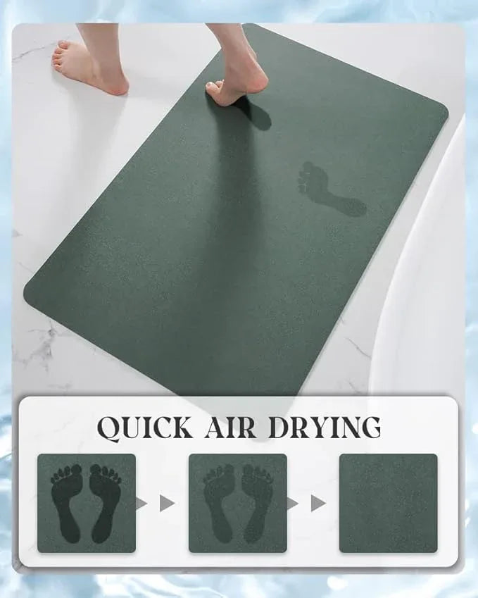 MontVoo -Bath Mat Rug-Rubber Backing Non Slip Quick Dry Absorbent Thin Bathroom Rugs Fit Under Door-Faux Suede Surface Bathroom Floor Mats-Shower Rug for in Front of Bathtub Shower Green 16"x24" - ModernBath