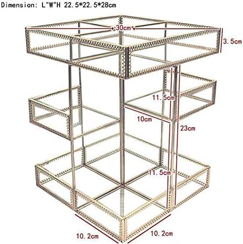 Vintage Glow Antique 360 Degree Rotating Makeup Organizer,4-Tier Spinning Perfume Tray,Countertop Cosmetic Storage ,Glass Beauty Display,Retro Large Capacity Vanity Organizer for Brushes Skincare - ModernBath