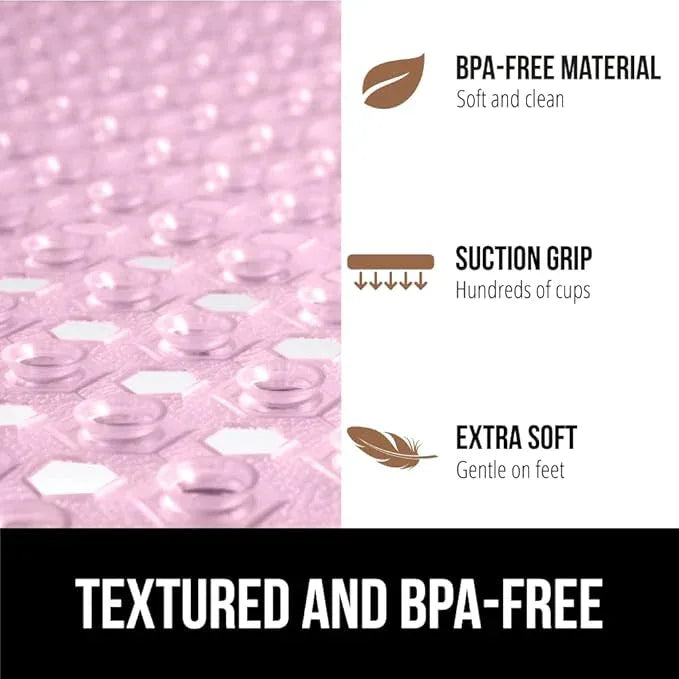 GORILLA GRIP Patented Square Shower Stall Mat, Small Bathtub Floor Mats for Stand Up Showers, Suction Cups and Drainage Holes, Machine Wash, Soft on Feet, Bathroom Accessories 21x21 Inch, Light Pink - ModernBath