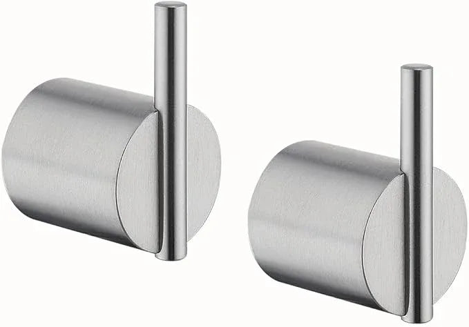 RANDOM Brushed Nickel Towel Hook Round Towel Hooks for Bathrooms Wall Mount Hand Towel Holder SUS304 Stainless Steel Wall Hook Modern Coat Robe Hook 2 Pack.96068-8BS - ModernBath