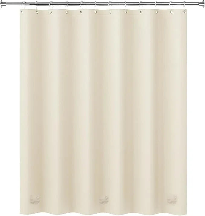 AmazerBath Plastic Shower Curtain Liner, 72 x 72 Inches EVA 8G Heavy Duty Beige Waterproof Weighted Thick Bathroom Curtain with 3 Clear Weights and 12 Rustproof Grommet Holes - ModernBath