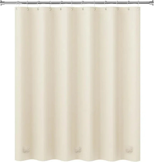 AmazerBath Plastic Shower Curtain Liner, 72 x 72 Inches EVA 8G Heavy Duty Beige Waterproof Weighted Thick Bathroom Curtain with 3 Clear Weights and 12 Rustproof Grommet Holes - ModernBath