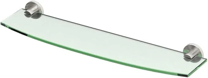 Gatco 4696 Channel Glass Shelf, Satin Nickel/Wall Mounted 20.13" x 5.25" Tempered/Floating Rectangle Glass Shelf for Bathroom - ModernBath