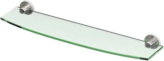 Gatco 4696 Channel Glass Shelf, Satin Nickel/Wall Mounted 20.13" x 5.25" Tempered/Floating Rectangle Glass Shelf for Bathroom - ModernBath