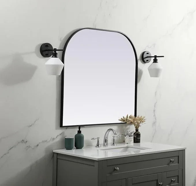 Illuminate, Metal Frame Arch Mirror 36X34 Inch in, Modern, Black - ModernBath