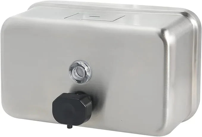 Stardrix Heavy Duty Stainless Steel Wall Mount Soap Dispenser, 1100ml/37oz, with Corrosion Proof Lining and Anti-Leak Pump for Commercial & Home Bathroom Kitchen (Horizontal) - ModernBath