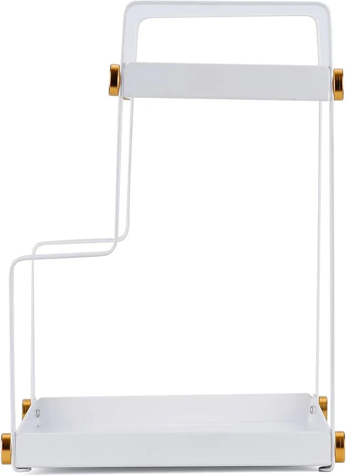 FFK 2 Tier Bathroom Countertop Organizer,Cosmetic Organizer,Storage Shelf for Bathroom,Ideal for Cabinet, Countertop, Pantry, and Desktop, for Bathroom, Kitchen, Office(White) - ModernBath