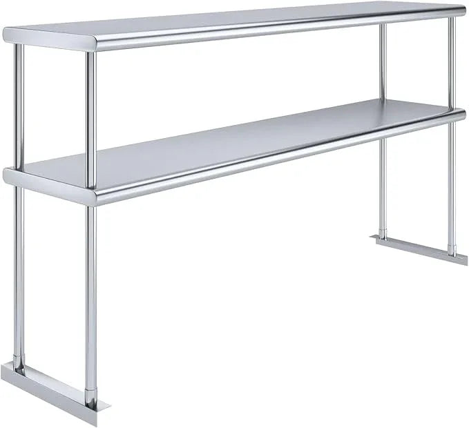 AmGood Double OverShelf Stainless Steel NSF - Many (60" Long x 14" Deep) - ModernBath