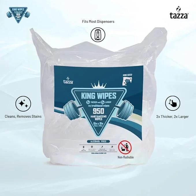 Tazza Gym Equip Wipes, 4 x 950 Count (3800 Total Wipes) - Durable, Pre-Saturated Gym Equipment & Surface Cleaning Wipes - ModernBath