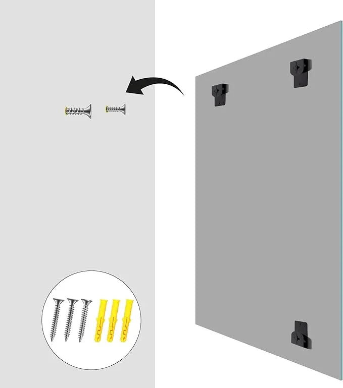 KOCUUY Frameless Mirror, 30"x30" Square Rectangle Bathroom Mirror for Over Sink, Upgraded Shatterproof Unframed Design for Bedroom, Living Room, Entryway - ModernBath
