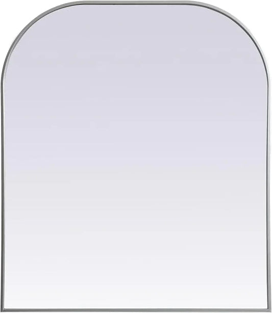 Illuminate, Metal Frame Arch Mirror 36X42 Inch in, Modern, Silver - ModernBath