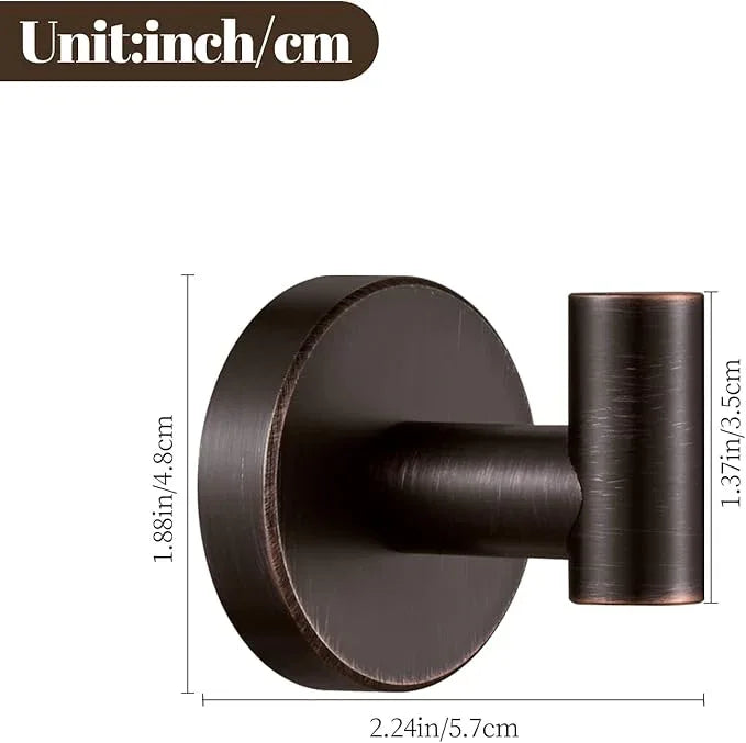 BigBig Home Bronze Towel Hooks, Bathroom Robe Hook Oil Rubbed, Bath Farmhouse Coat Clothes Hook Wall Mounted Rustic 2 Pack for Kitchen Washroom - ModernBath