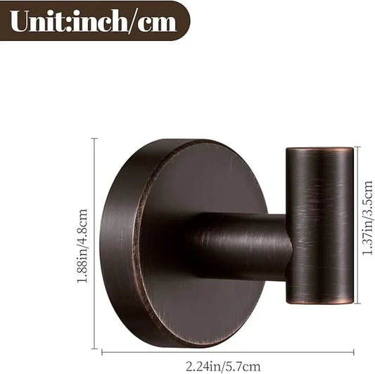 BigBig Home Bronze Towel Hooks, Bathroom Robe Hook Oil Rubbed, Bath Farmhouse Coat Clothes Hook Wall Mounted Rustic 6 Packs for Kitchen - ModernBath