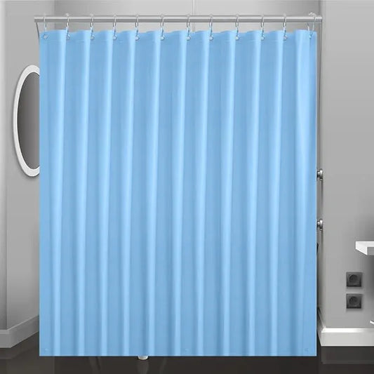 Eazzier Bath Baby Blue Plastic Shower Curtain Or Liner, 72x72 Inch Lightweight Cream Blue Plastic Bathroom Shower Showroom Inner Curtain with Rustproof Metal Grommet Holes and Weighted Magnets - ModernBath