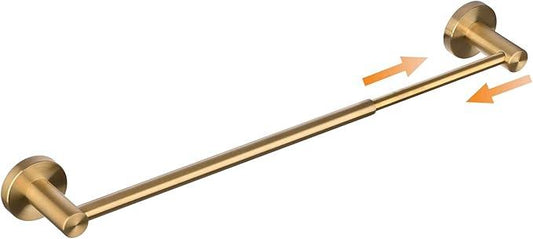 SHUNLI Bathroom Towel Bar Adjustable Flexible 16 to 26 Inch, Brushed Gold Towel Rack Bath Hand Towel Holder Retractable, Wall Mounted/SUS304 Stainless Steel - ModernBath